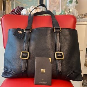 NWT Frye Lily Black Leather Shoulder Tote Bag